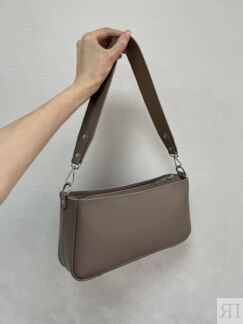 Женская кожаная сумка-багет тауп A041 taupe