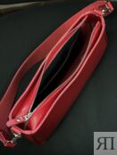 Женская кожаная сумка-багет сангрия A041 ruby
