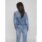 Куртка Короткая прямого покроя из джинсовой ткани S синий