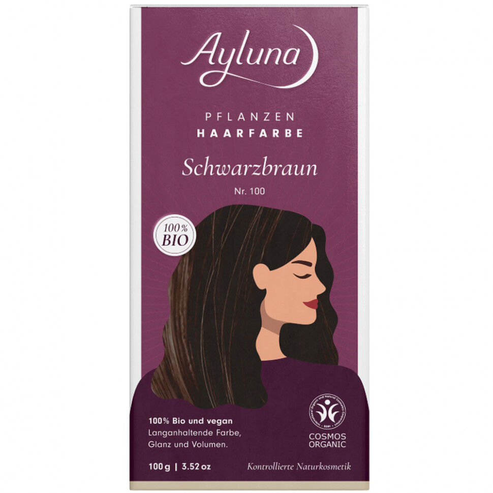 Ayluna Растительная краска для волос Черно-коричневый 100 г