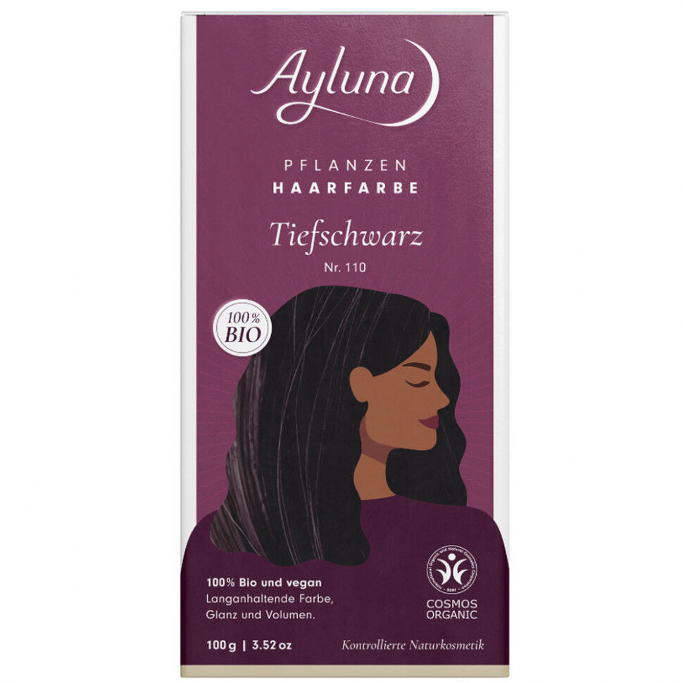 Ayluna Растительная краска для волос Глубоко-черный 100 г