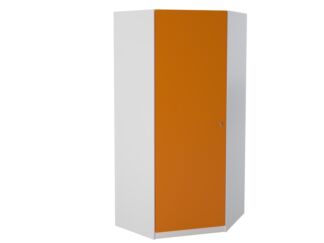 Шкаф распашной угловой Белый/Оранжевый
