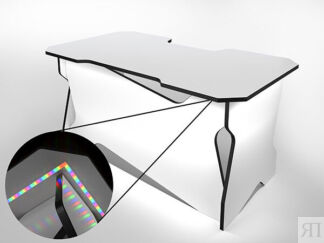Игровой компьютерный стол RVG с подсветкой Белый/Черный 160
