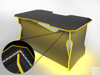 Игровой компьютерный стол RVG с подсветкой Черный/Желтый 140