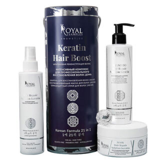 ROYAL SAMPLES Набор для ухода за волосами KERATIN HAIR BOOST: Шампунь, Спре