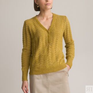Пуловер С V-образным вырезом из тонкого ажурного трикотажа 42/44 (FR) - 48/