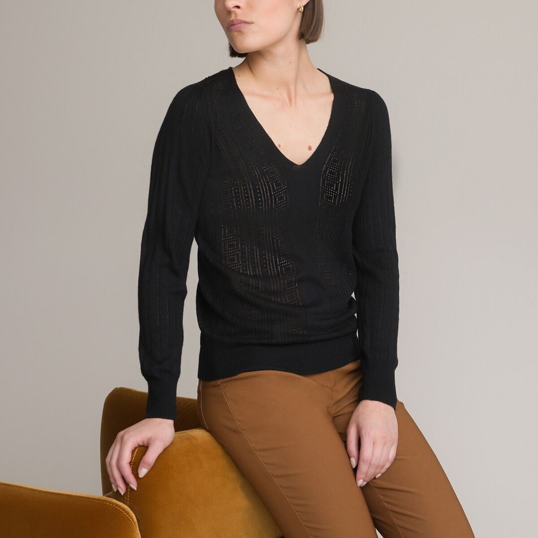 Пуловер С V-образным вырезом 34/36 (FR) - 40/42 (RUS) черный