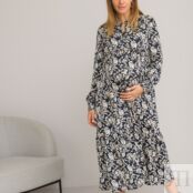 Платье-макси Для периода беременности на пуговицах 46 синий