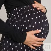 Брюки Широкие для периода беременности в горошек 36 (FR) - 42 (RUS) черный