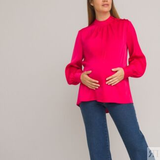 Блузка Для периода беременности с воротником-стойкой длинными рукавами 40 (