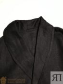 Халат для бани мужской Linen Steam Уголь р.54-56 чёрный 100% лён