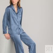 Пижама Из сатина с шалевым воротником 46 (FR) - 52 (RUS) синий