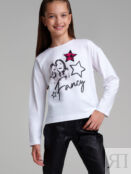 Фуфайка трикотажная для девочек (футболка с длинными рукавами) PlayToday Tw