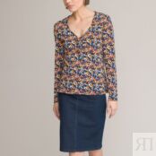 Блузка С круглым вырезом короткими рукавами и цветочным принтом 46/48 (FR)
