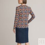 Блузка С круглым вырезом короткими рукавами и цветочным принтом 46/48 (FR)