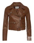 Куртка-косуха из кожи коричневая MAX&MOI