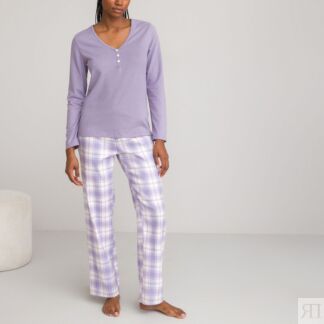 Пижама  с длинными рукавами 100 хлопок 38 (FR) - 44 (RUS) фиолетовый