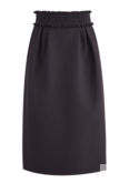 Черная юбка-колокол длины миди с фактурным поясом ручной отделки VALENTINO