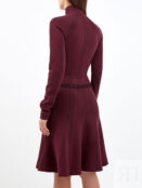 Трикотажное платье из пряжи EcoVero с поясом грогрен KARL LAGERFELD