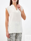 Блуза из струящегося шелка с V-образным вырезом ETRO