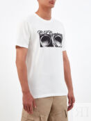 Хлопковая футболка с контрастным принтом Goggle C.P.COMPANY
