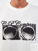 Хлопковая футболка с контрастным принтом Goggle C.P.COMPANY