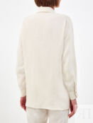 Льняная рубашка асимметричного кроя с макро-карманами ELEVENTY