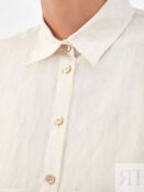 Льняная рубашка асимметричного кроя с макро-карманами ELEVENTY