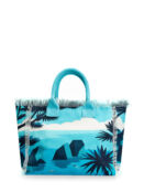 Пляжная сумка из хлопка с бахромой и принтом Capri MC2 SAINT BARTH