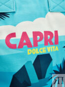 Пляжная сумка из хлопка с бахромой и принтом Capri MC2 SAINT BARTH