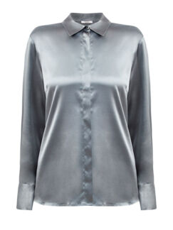 Блуза из струящегося атласного шелка с цепочками Punto Luce PESERICO