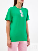 Хлопковая футболка-oversize с контрастным принтом KARL LAGERFELD