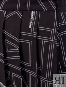 Плиссированная юбка-мини с контрастным принтом K/logo KARL LAGERFELD