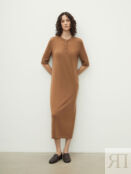 Платье из шерсти мериноса коричневое 12 STOREEZ