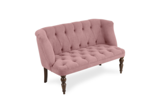 Прямой диван Бриджит розовый ножки коричневые