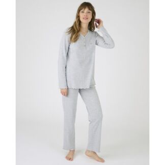 Комплект пижамный с длинными рукавами La Redoute XS серый