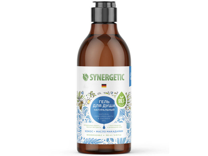 Гель для душа Synergetic Кокос и масло макадамии 750ml 4607971453093 фото 1