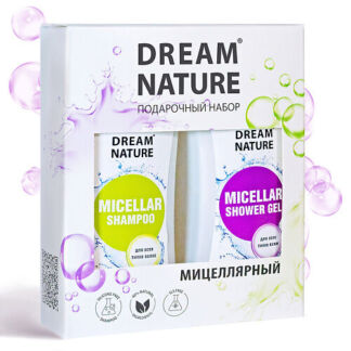 DREAM NATURE Подарочный набор для женщин 2в1 "Мицеллярный": гель и шампунь