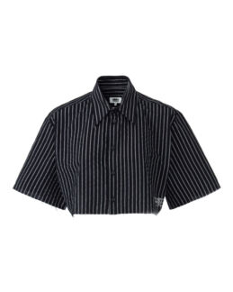 Укороченная рубашка MM6 Maison Margiela S62DR0003 черный+серебряный 40