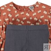Комплект из двух вещей блузка И леггинсы 5 лет - 108 см каштановый