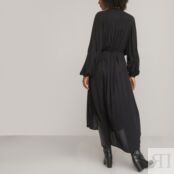 Платье Длинное круглый вырез рукава с напуском 40 черный