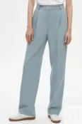 Костюмные брюки прямого кроя серо-голубые YouStore