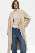 Пальто-халат из шерсти и кашемира светло-бежевое YouStore