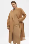 Пальто-халат из шерсти и кашемира кэмел YouStore