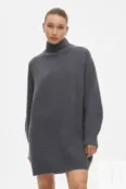 Платье-свитер мелкой вязки цвета серый меланж YouStore